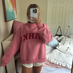 Oversized Pink Sweatshirt with Relaxed Fit